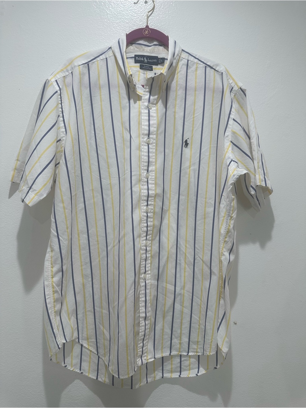 Polo by Ralph Lauren White Short-Sleeve Striped Button-Down Shirt